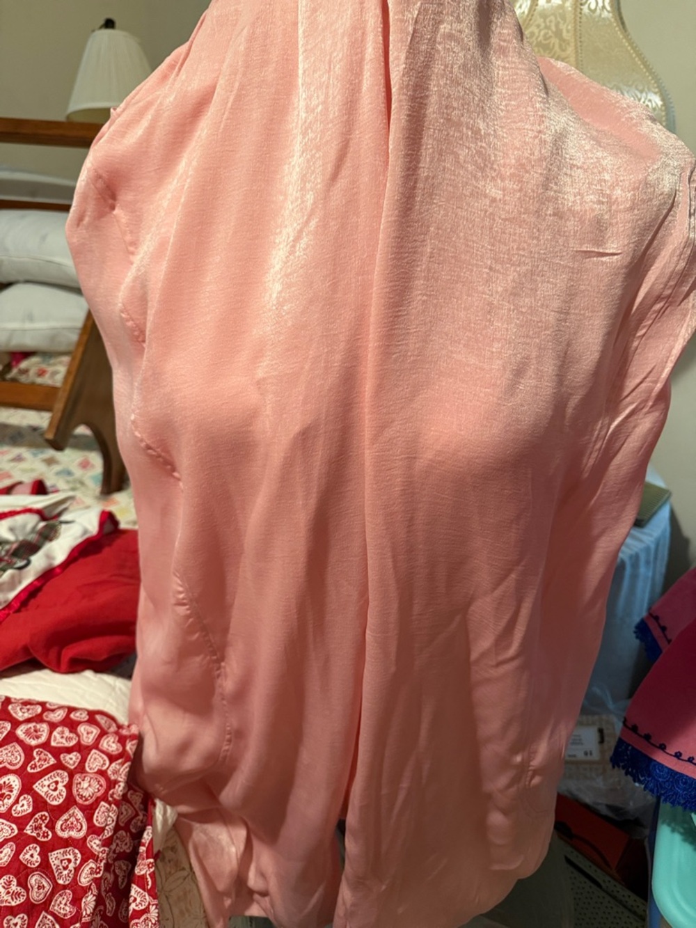 Peach Pink Draped Top - Picture 2 of 3